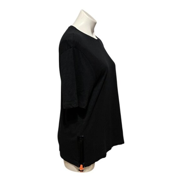 Love Moschino Size 4 Black Orange Zipper Detail Short Sleeve Crewneck T Shirt - Picture 3 of 9